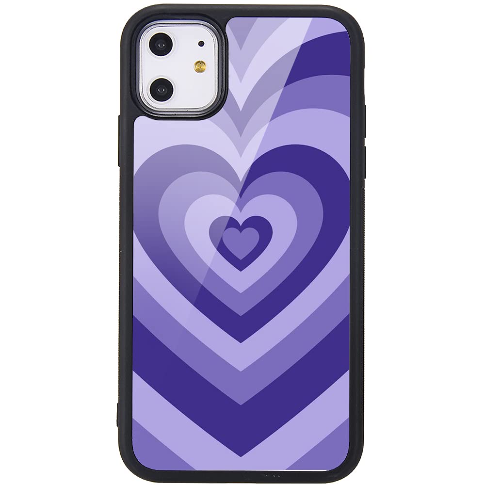 MAYCARI Abstract Purple Love Phone Case for iPhone 11, Hard Back Case with Soft TPU Bumper for Girls Children Women Protective Phone Case for iPhone 11 — image 1