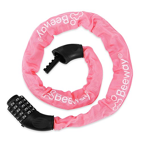 image for Beeway Bike Lock, Combination Bicycle Chain Lock, Heavy Duty Resettabl