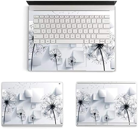 MasiBloom 3 in 1 Body Protector Sticker Full Protective Decal Cover Skin for 15" 15 Inch Microsoft Surface Book 2 (2017 Released) (for 15" Surface Book 2, Dandelion)