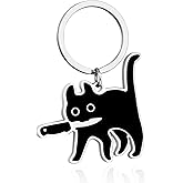QHOWYAL Cat key Chain, Cute Keychain for Women Cool Stuff Decor Cat Keychain Gifts For Cats Lover Funny Gift for Women