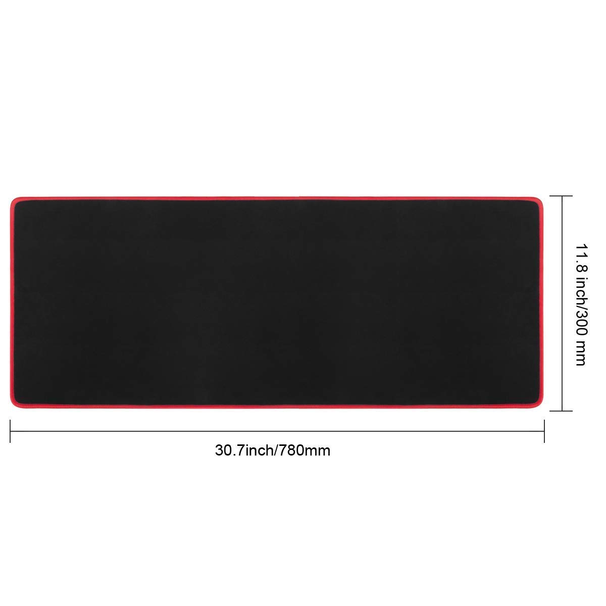 Gaming Mouse Pad, Vellepro XLarge Computer Extended Keyboard Mouse Mat Mousepad, Stitched Edges - Non-Slip Water-Resistant Rubber Base, 31.5 x 11.8 x 0.12 inch - Black