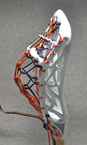 Blackfeet Lacrosse Orange JUICED Inspired by Syracuse U Mini Stick Traditional Strung Pita Pocket Brown Leathers - White Head with Orange Finish Handle - Thumbnail 2