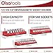 Olsa Tools Magnetic Socket Organizers | 3 Piece Set Socket Holder Kit | 1/2-Inch, 3/8-Inch, & 1/4-Inch Drive | SAE Red | Holds 68 Sockets | Professional Quality Tools Organizer Part 1150