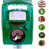 Belidan Animal Repellent Ultrasonic Outdoor Animal Repeller - Dog Rats Raccoon Repellent Skunk Repellent Mice Cat Repellent - Animal Deterrent Device Solar Powered - Motion Sensor, Alarm, LED Lights