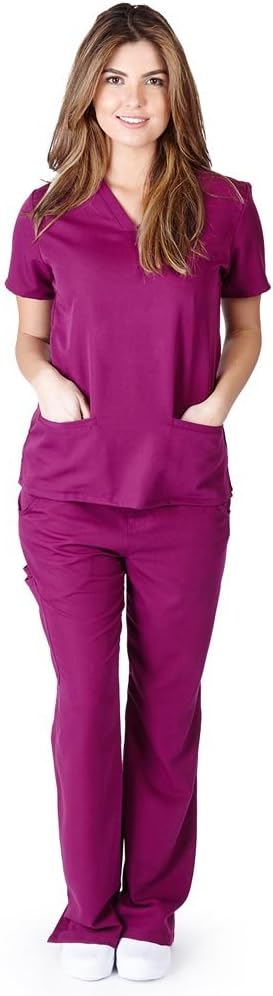 Ultrasoft Premium Classic 3 Pocket V-Neck Medical Scrub Set for Women - Junior FIT