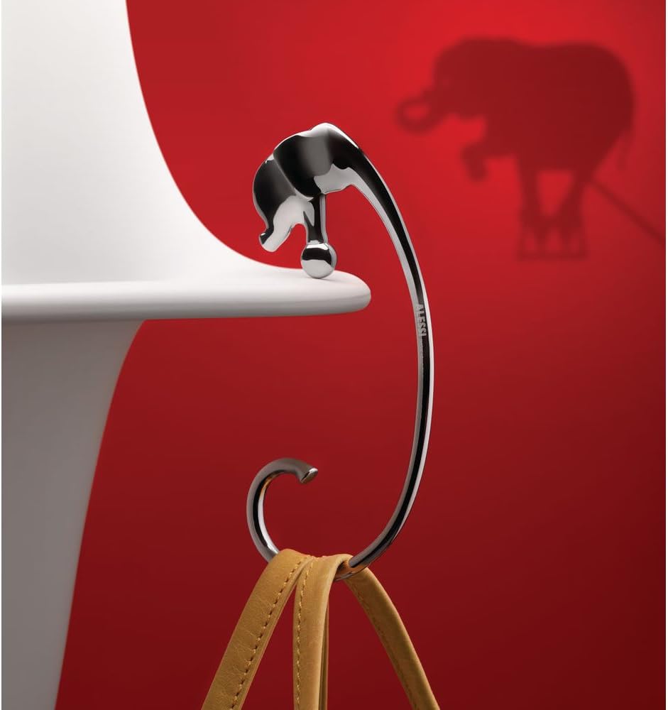 ALESSI Jumbo Bag Purse Hook 18/10 Mirror Polished Stainless Steel Boxed