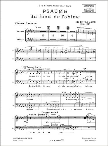 Amazon Fr Psaume 130 Du Fond De L Abime Chant Lili Boulanger Livres