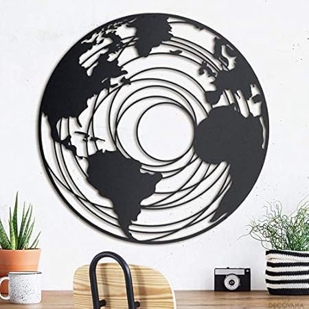 Tubibu Chaos Et Harmony Carte Du Monde Décoration Murale En