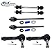 DLZ 6 Pcs Front Suspension Kit-Sway Bar Outer Inner Tie Rod End Compatible with Sierra 1500 2500 (Classic) Yukon/Cadillac Escalade ESV 1999-2006