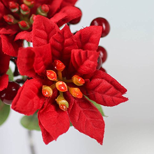 Factory Direct Craft Group of 12 Petite and Charming Artificial Poinsettia Picks for Holiday and Home Decor