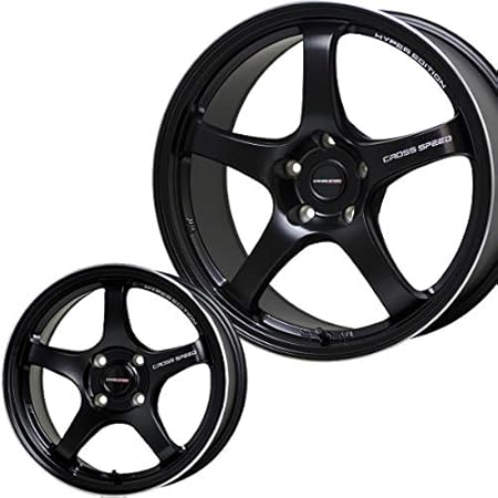 Amazon ホイールのみ 4本セット 14インチ 軽自動車用 4 5j 45 4h 100 軽量 クロススピード Crossspeed Hyper Edition Cr5 ハイパーエディション Cr5 セミグロスブラック ホイール 車 バイク