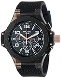 Mulco Unisex MW2-9619-025 Black Stainless Steel Watch with Silicone Strap