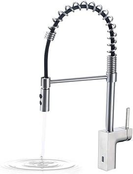 Badijum Touchless Kitchen Faucet High Arc Single Handle One Hole With Pull Out Head Kitchen Faucets Brushed Nickel Modern Design Faucets Amazon Com