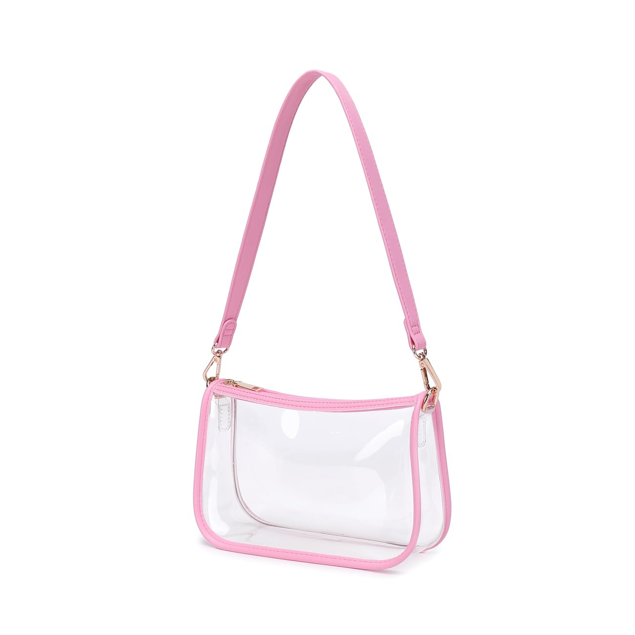 Photo 1 of Leanoria Clear Tote Bag Stadium Approved Clear Purse PVC Handbag Retro Classic Transparent Bag for Concert (Pink)
