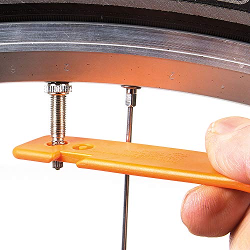 SKS GERMANY LEVERMEN Reifenheber 3er-Set (Fahrradzubehör aus stabilem Hochleistungskunststoff, inkl. SV-Schlüssel und AV-Entlüfter, Einkerbung zur Befestigung an der Speiche), orange – Bild 7