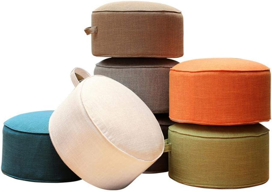 niyin204 Removable Linen Cushion Round Pillow Floor Pillow Futon Chair Pad Tatami Floor Cushion For Living Room Balcony Outdoor Children's Play Area（Random Color）