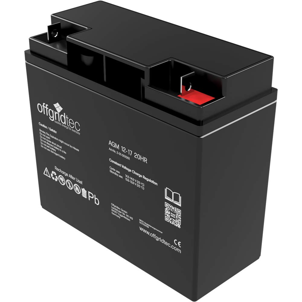 Offgridtec AGM Solar Battery for Cyclic 17 Ah 12 V 2/001001