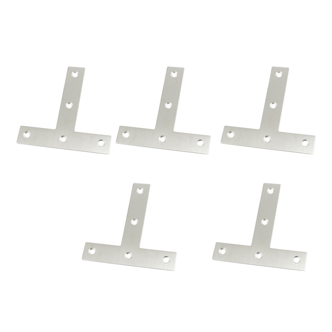 Sourcingmap 5 Pcs Angle Plate Corner Brace Flat T Shape Repair Bracket 80mm x 80mm