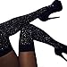 Betteraim Women's Fashion Rhinestone Striped Over Knee High Stockings Socks
