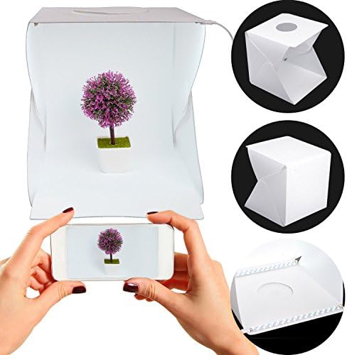 Photo Box Portable Light Box Kit With LED Light for Photo Box Shooting -12" Foldable Photo Light Tent, Photo Studio Kit,Photography Lighting Tent Kit