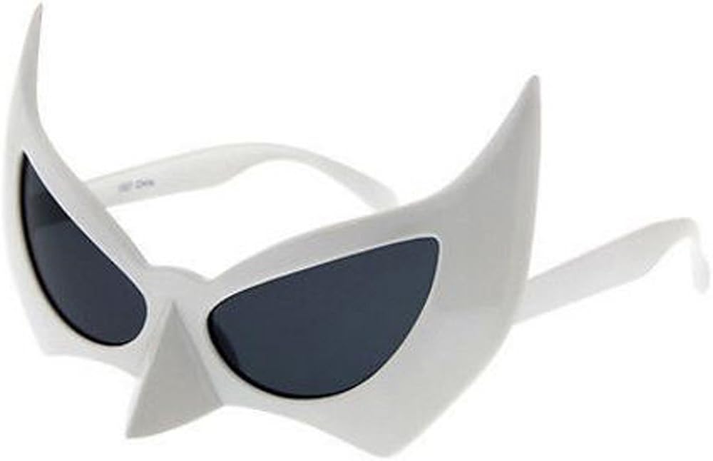 Batman Bat Man Sunglasses Costume Glasses (White, Black