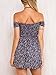 BerryGo Women's Vintage Off Shoulder High Waist Floral Print Beach Mini Dress Blue