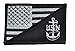 USA Flag / U.S. Navy Anchor 2.25x3.5 Military Patch / Morale Patch - Black