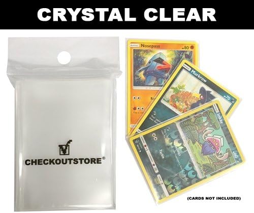 CheckOutStore 300 Crystal Clear Protective Sleeves for Trading Cards (66 x 91 mm)