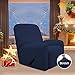 Easy-Going Recliner Stretch Sofa Slipcover Sofa Cover 4-Pieces Furniture Protector Couch Soft with Elastic Bottom Kids, Spandex Jacquard Fabric Small Checks(Recliner,Navy)