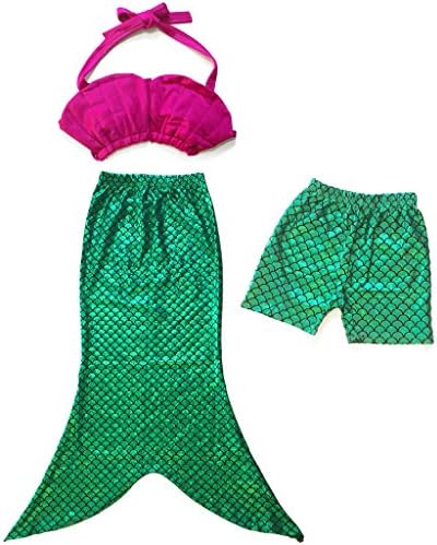 Royal Cutie Toddler Girls Mermaid Tail Bikini 3 Pieces - Princess Costume Birthday Swimsuit