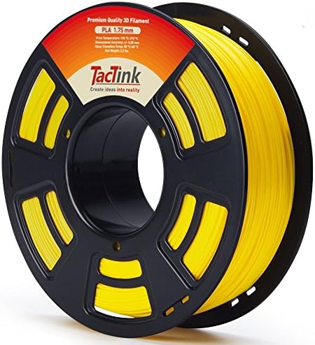 Yellow 3D Filament PLA - 1.75mm 2.2LBS Spool, Dimensional Accuracy of +/- 0.05mm
