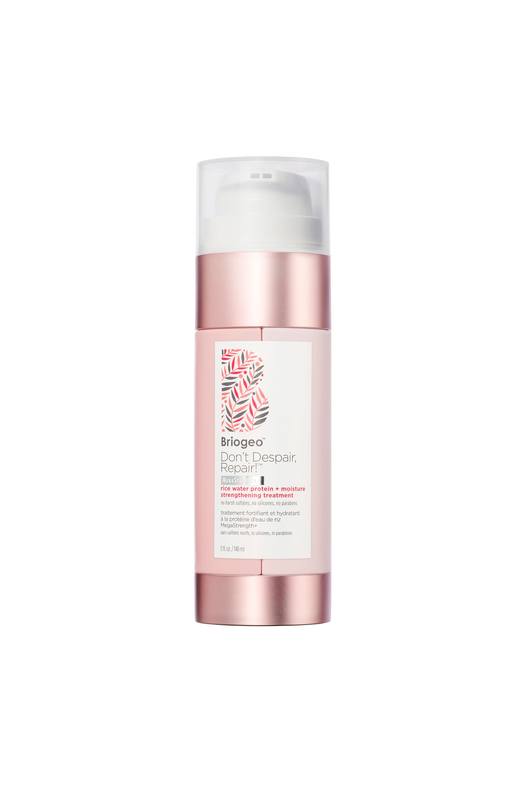 Briogeo Don’t Despair Repair! MegaStrength+ Rice Water Protein and Moisture Strengthening Hair Treatment, Dry and Damaged Hair, No Harsh Sulfates, Silicones or Parabens - 148ml