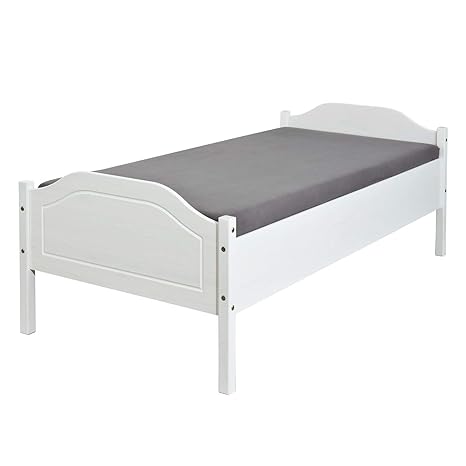 Inter Link Bett Bed Jugendbett Einzelbett Gastebett Modernes Bett Echt Holz Naturholz Weiss Lackiert Amazon De Kuche Haushalt
