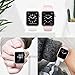 For Apple Watch Band 38mm Soft Silicone Replacement Band for Apple Watch Series 3 Series 2 Series 1, White+Pink