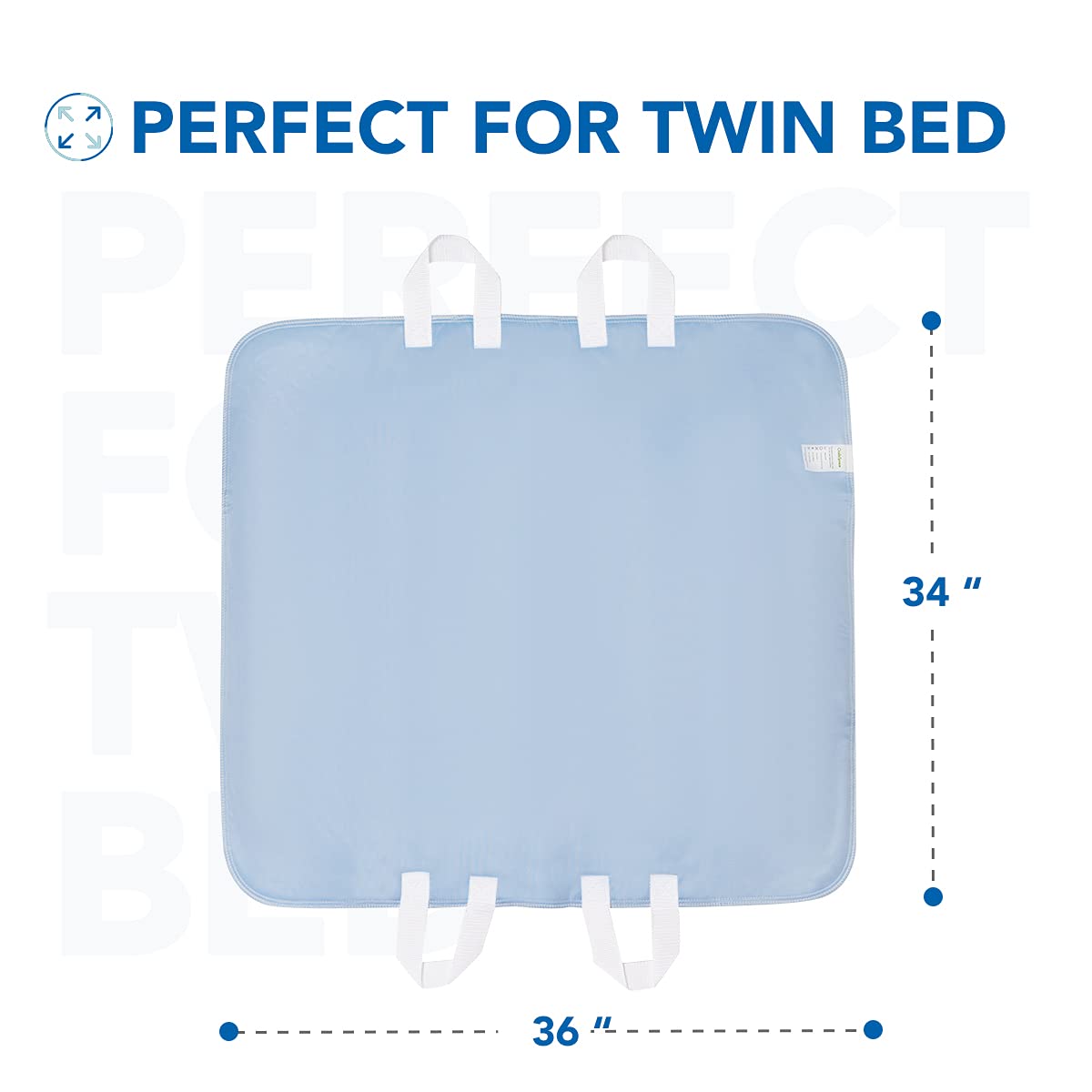 OasisSpace Washable Bed Pad with Handles - 2 Pack Waterproof Reusable Incontinence Underpad with 4 Straps, Bed Transfer Pad on Hospital & Home Care, Super Absorbent & Soft Top Layer 34'' x 36''