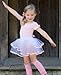 RuffleButts® Girls Short Sleeve Pink and White Tutu Leotard - 12-24m