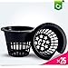 3 inch Net Pots Super Heavy Duty Cups Wide Lip Design - Orchids &bull; Aquaponics&bull; Hydroponics Slotted Mesh (3 inch Cz All Star Net Pots - 25 Black) primary