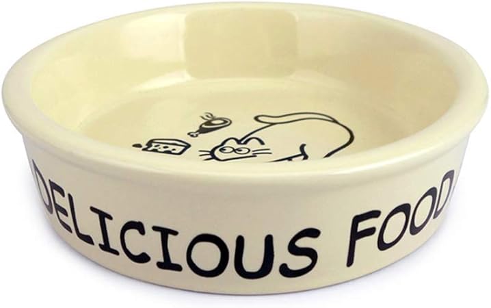 Xiaol Home Ciotola Di Ceramica Spessa Cute Inglese Cartoon Cibo Per Gatti Cibo Per Cani Ciotola Forniture Per Animali Amazon It Casa E Cucina