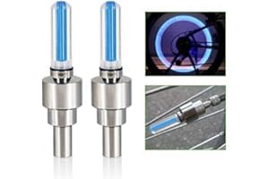 2 Bicycle Bike Tyre Wheel Flash LED Valve Stem Cap Light Blue