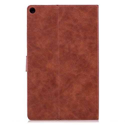 Tikeda Bear Case for All-New Fire HD 10 Tablet (7th 5th Generation, 2017/2015 Release) Folio Stand Cover with Pocket Auto Wake / Sleep for Fire HD 10.1 Inch Tablet (Bear Brown)