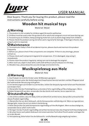 Lujex Kids Wooden Percussion Instrumental Musical Instrument Toy Set with Backpack Bag - Thumbnail 7