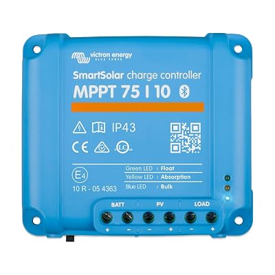 Victron Energy SmartSolar MPPT Solar Charge Controller (Bluetooth) - Charge Controllers for Solar Panels - 75V, 10 amp, 12/24-Volt