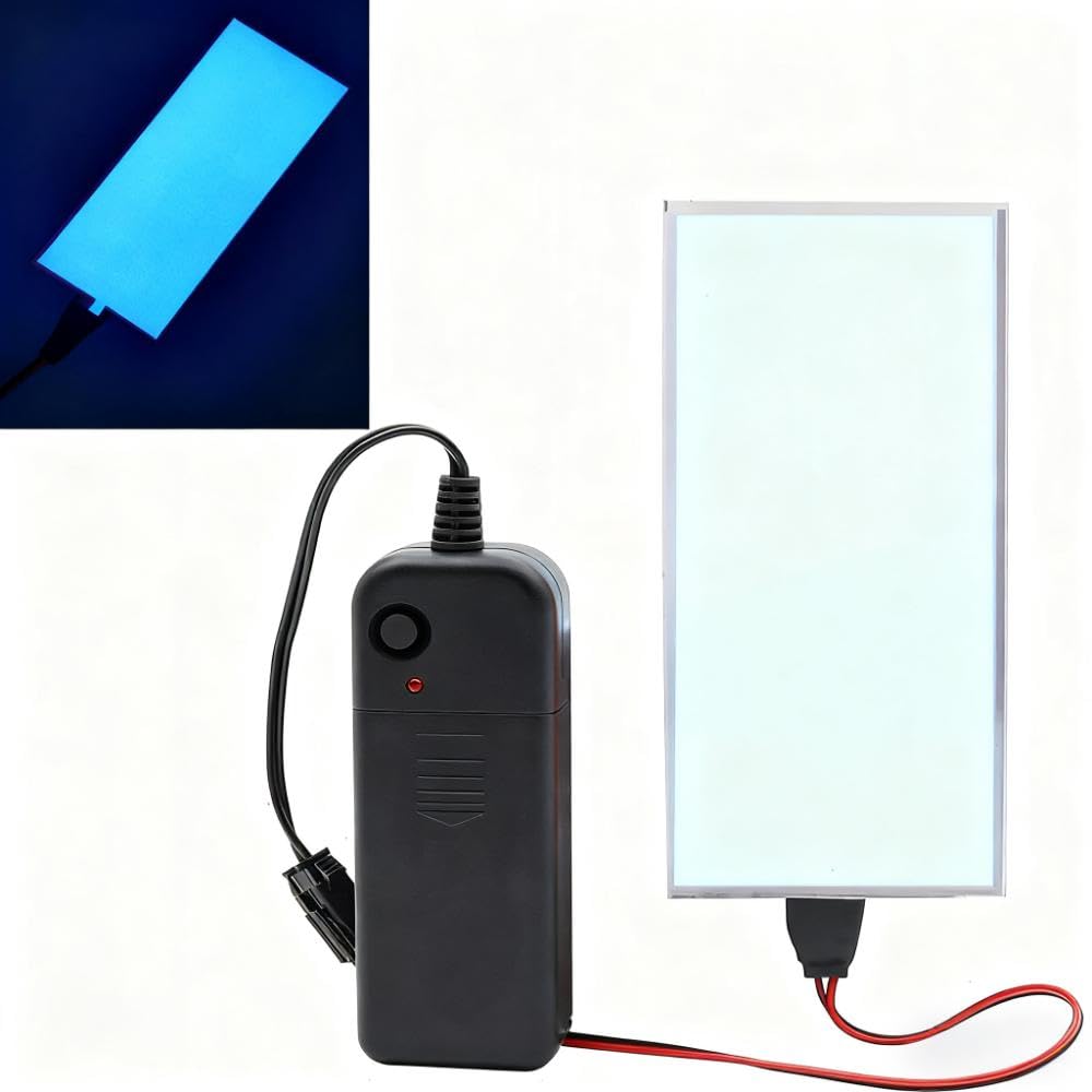 Electroluminescent (EL) Panel Light, DIY EL Backlight Cuttable Paper Lamp for Holiday Decoration/Cosplay/Warning, (12cmx5cm)
