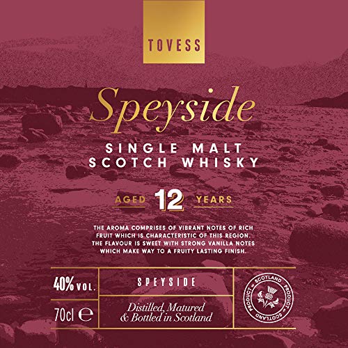Tovess Speyside Single Malt Scotch Whisky, 12 Jahre gereift (0,7L) – Bild 6