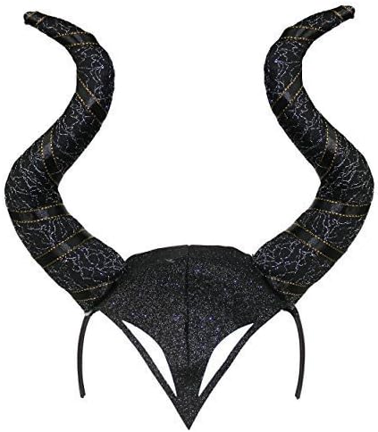 Evil Witch Women Halloween Gothic Horn Cosplay Fancy Dress Headband - Black