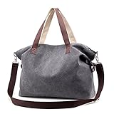 Sanxiner Top Handle Handbag Tote Bag Canvas Crossbody Bags for Women (Gray)