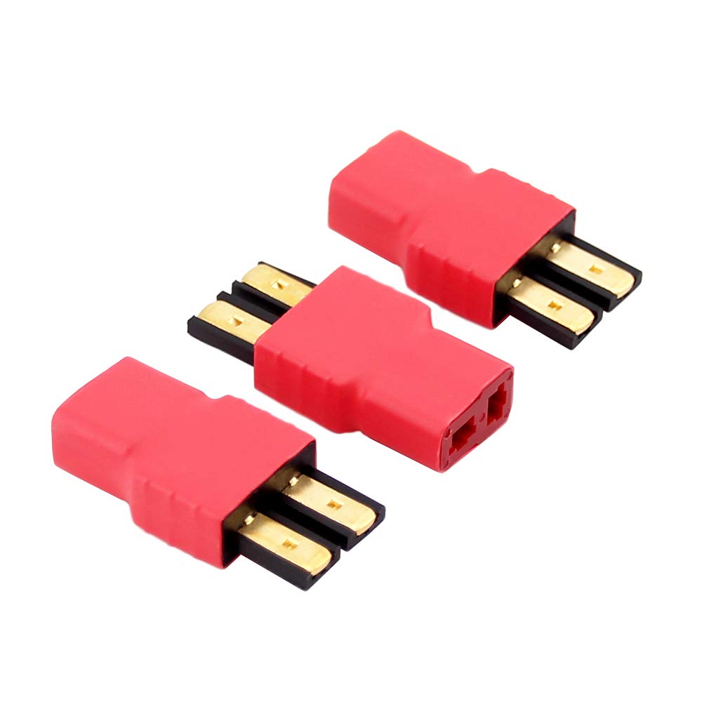 OliRC 3pcs No Wire Direct Connect Traxxas TRX Style Male to T-Plug Deans Style Female Connector Adapter (C63-3) for ESC/Charger, Kids & Teens, 3x Traxxas TRX Male to Deans Female Connector