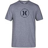 Hurley MTS0023340 Men's Dri-FIT Circle Icon T-Shirt, Dark Heather Grey 6 - XL