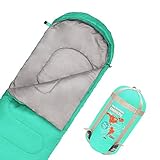 JBM Sleeping Bag with Compact Bag in 4 Seasons 60°F (15℃) Multi Colors Blue Green Insulated Waterproof and Repellent Semi Rectangular Printed Pattern