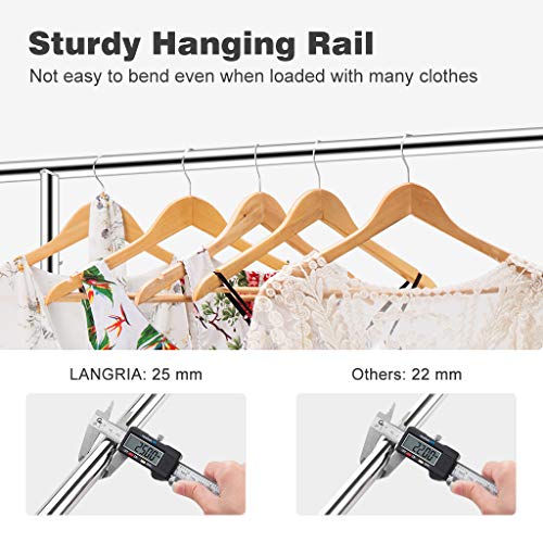 LANGRIA Heavy Duty Garment Rack Commercial Grade Adjustable Clothing